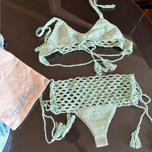 Mint Green Crochet Bikini Set